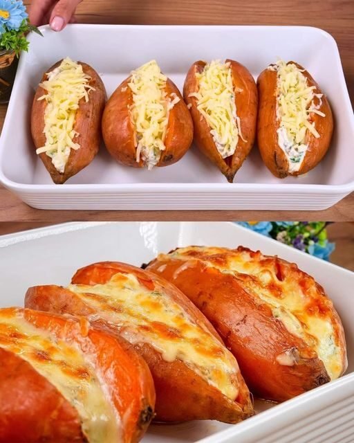 Weight Watchers-Friendly Sweet Potato with Mushrooms and Cream Cheese
