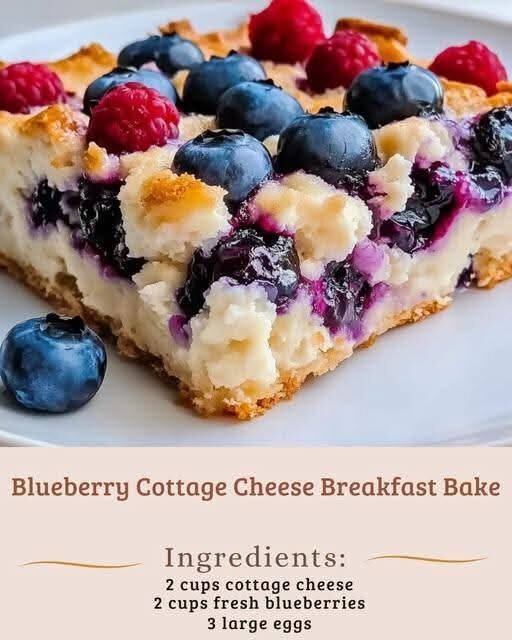 Blueberry Cottage Cheese Breakfast Bake: