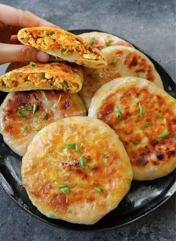 Stuffed Breakfast Pancakes in the Chinese Style