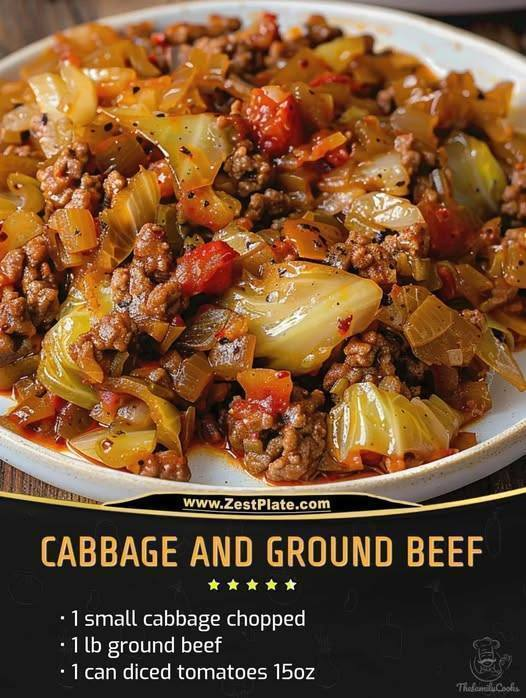 Ground Beef and Chopped Cabbage