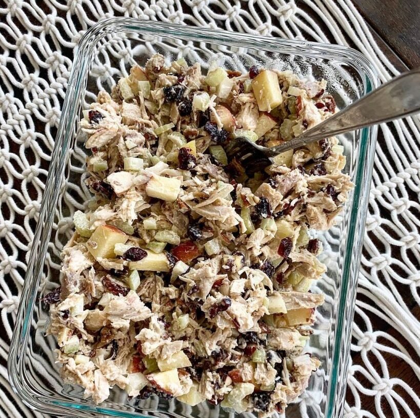 Chicken, Apple, and Pecan Salad in a Jar