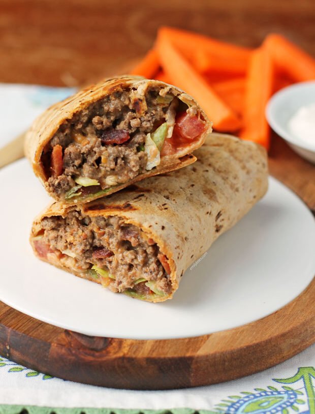 Weight Watchers Bacon Cheeseburger Wraps