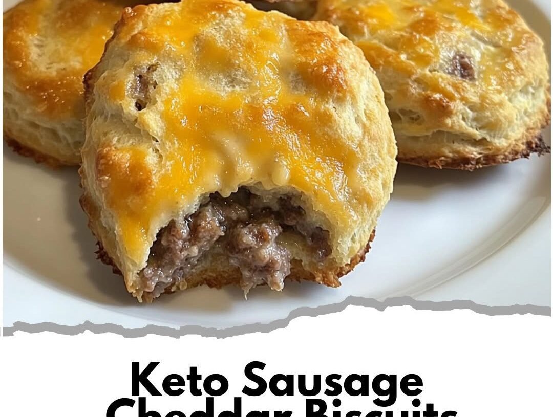KETO SAUSAGE CHEDDAR BISCUITS