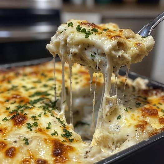 KETO CHICKEN ALFREDO CASSEROLE