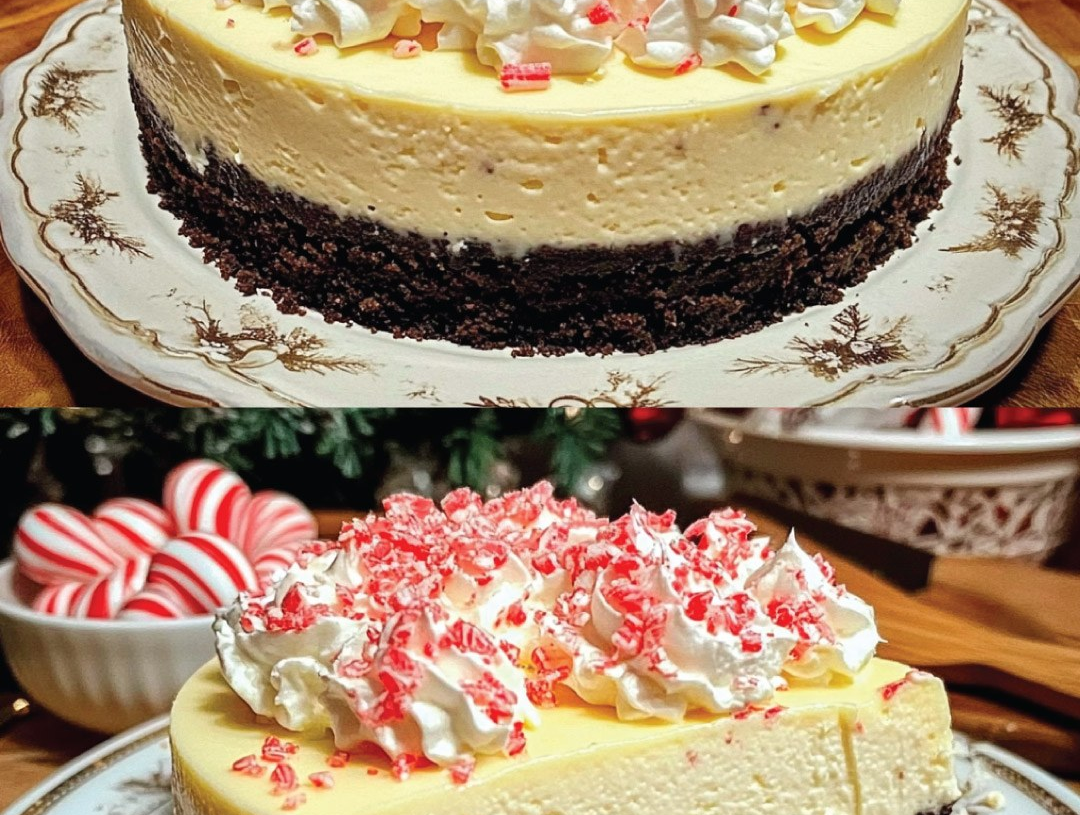 Keto White Chocolate Peppermint Cheesecake