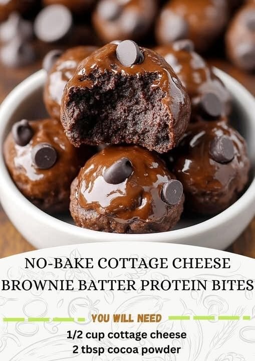 No-Bake Cottage Cheese Brownie Batter Protein Bites