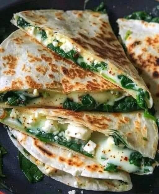 Keto Mediterranean Spinach Cheese Melt (Tortilla-Free Quesadillas!)