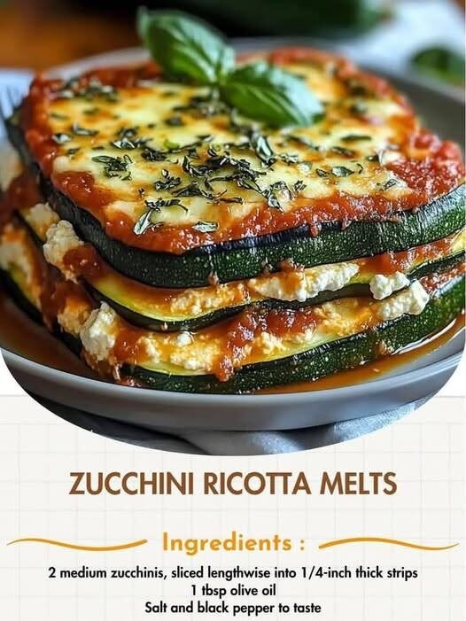 WW-Friendly Layered Zucchini Ricotta Melts with Marinara