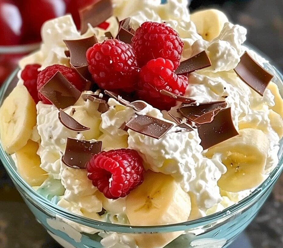 Banana Split Fluff Salad 🍌🍓🍒