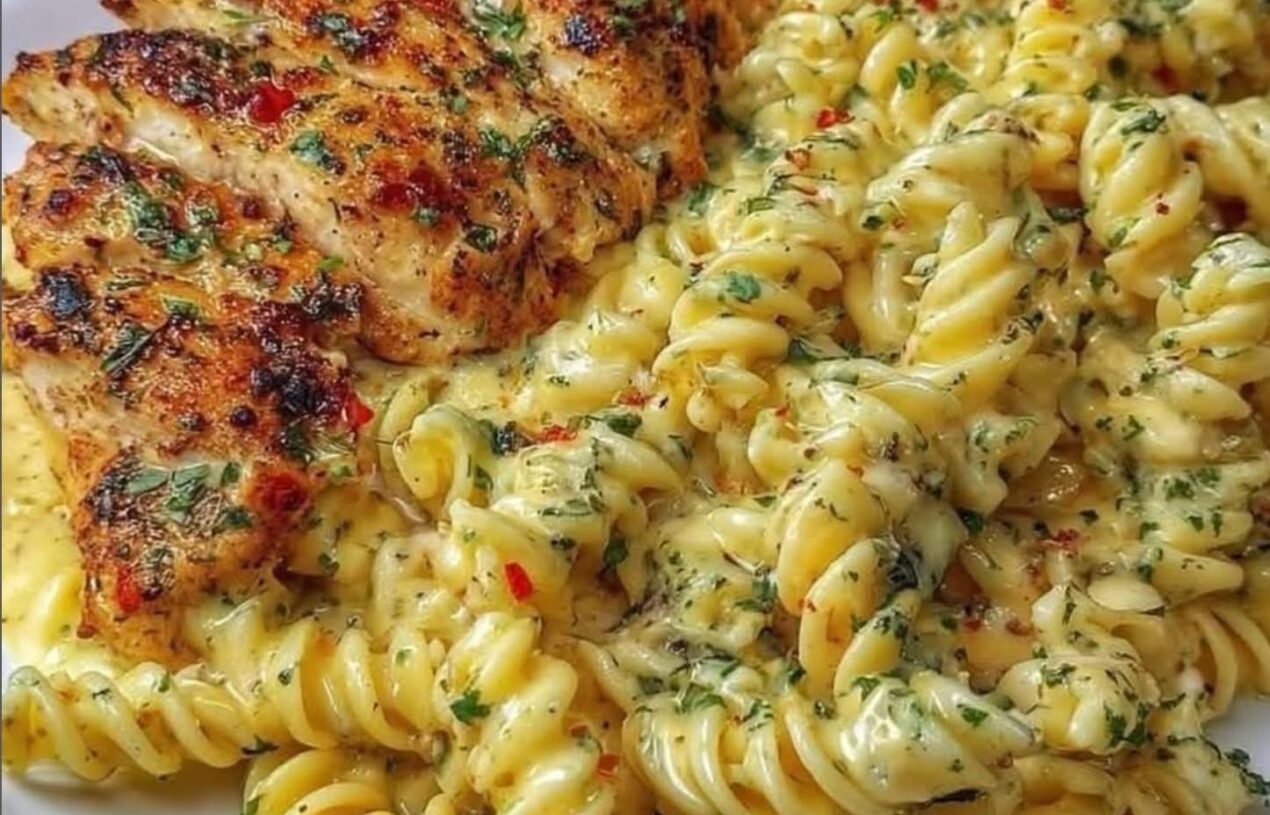 Creamy Garlic Chicken Twisted Pasta