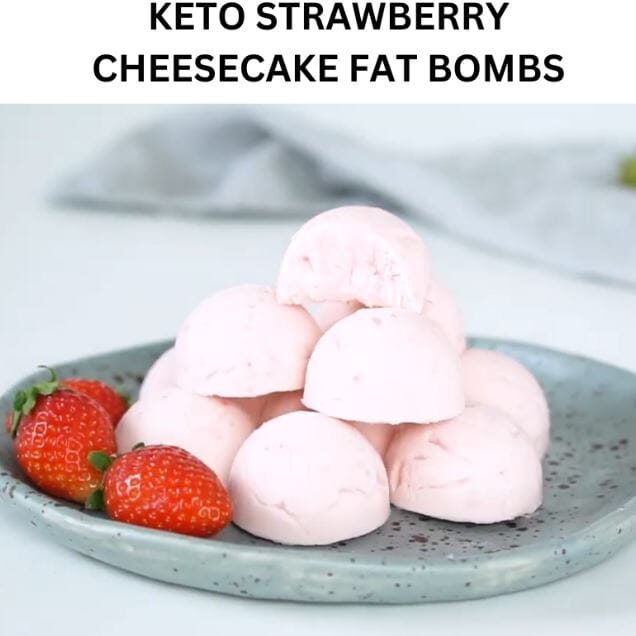 KETO STRAWBERRY CHEESECAKE FAT BOMBS