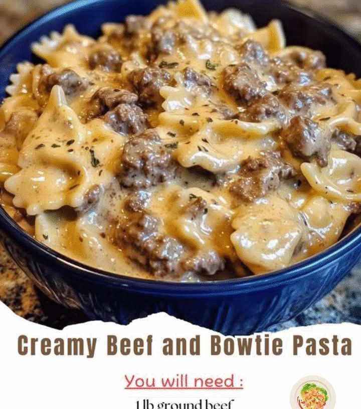 Creamy Beef and Bowtie Pasta