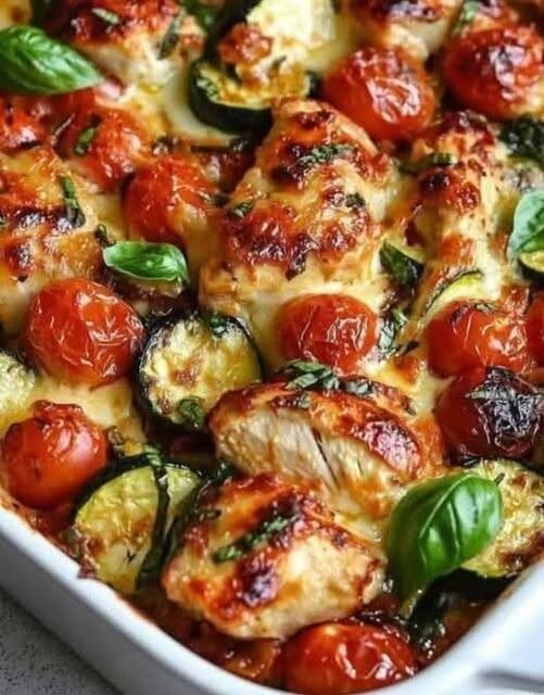 Balsamic Chicken with Roasted Veggies (Mediterranean Style)