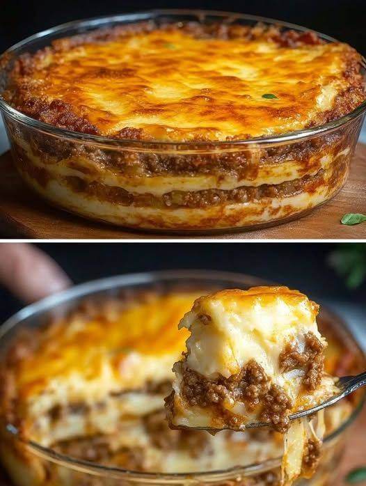 Mediterranean Layered Beef & Béchamel Bake (Inspired by Greek Moussaka)