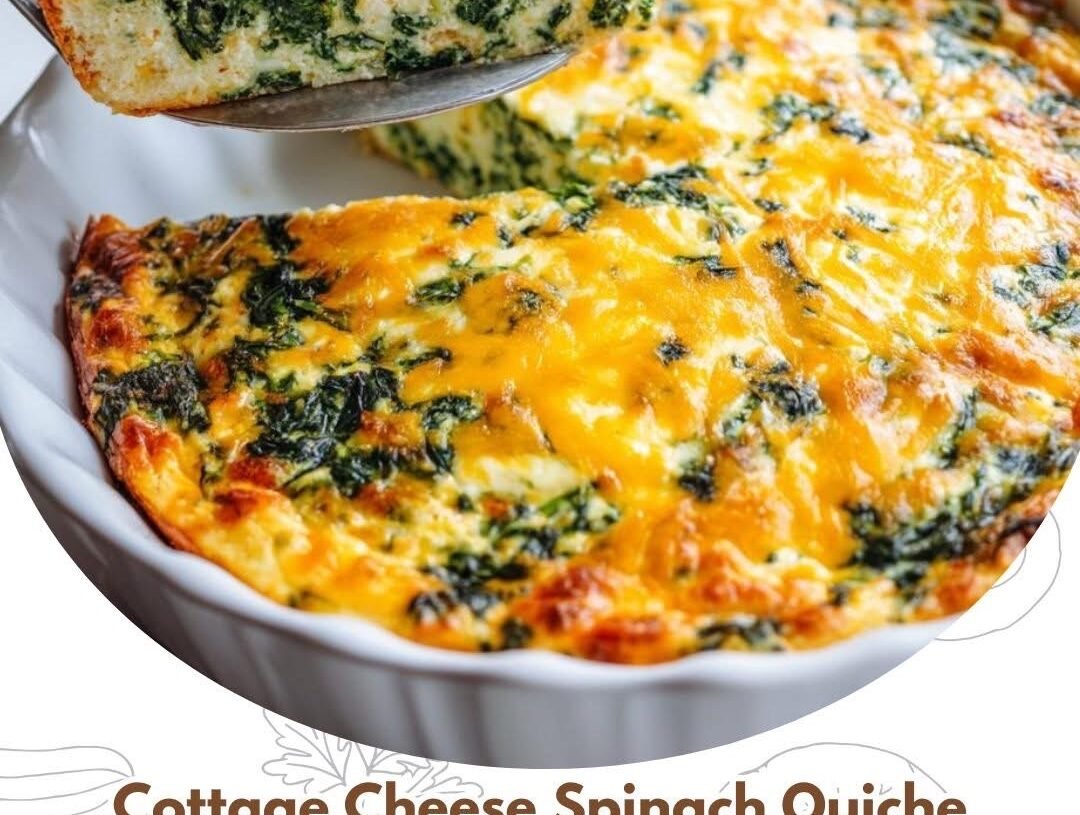 COTTAGE CHEESE SPINACH QUICH CRUSTLESS