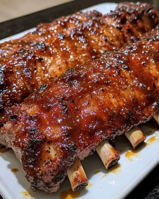 🌿 Mediterranean Honey-Herb Glazed Pork Ribs