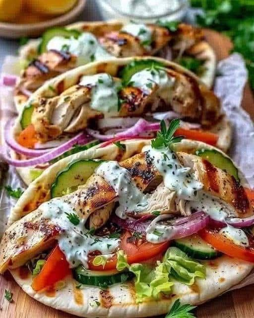 🥙 Mediterranean Chicken Gyros with Homemade Tzatziki Sauce