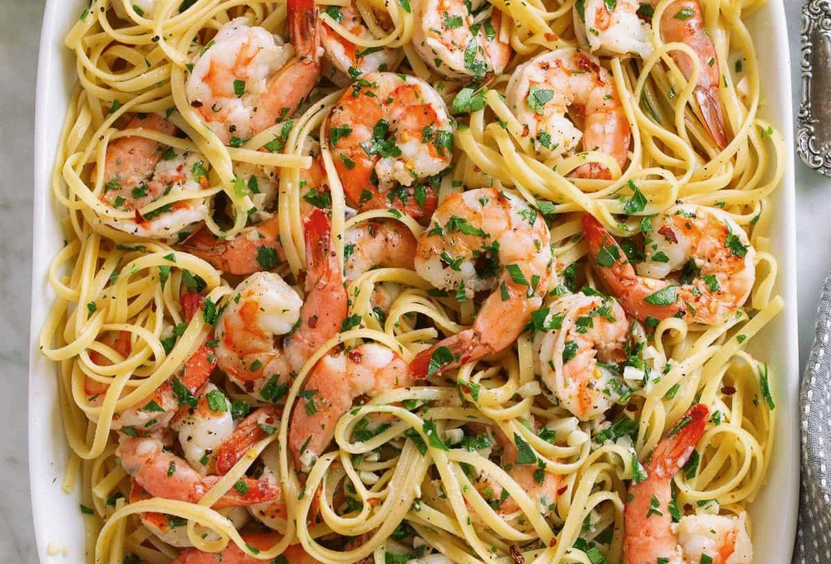 Garlicky Shrimp Scampi with Linguine