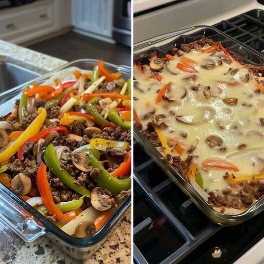 Philly Cheesesteak Casserole