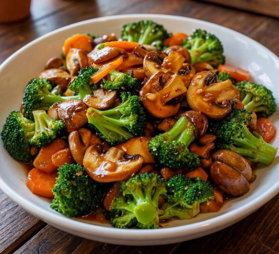 Vegetable Stir-Fry with Broccoli, Carrots, and Mushrooms