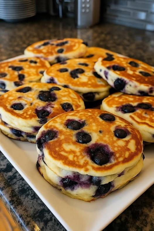 🌿 Mediterranean Sunrise Blueberry Pancakes