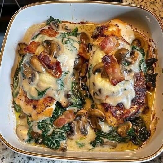 Smothered Chicken With Cremed Spinach