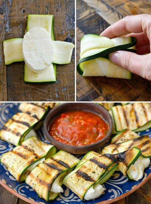 VEGAN Zucchini Mozzarella Mini Wraps