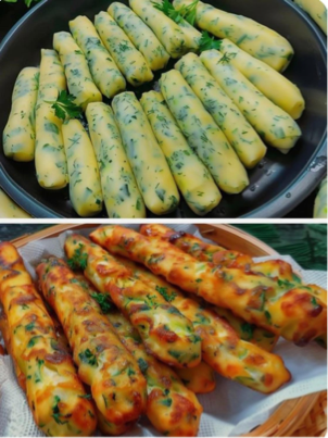 Cheesy Garlic Herb Potato Sticks (Baked Potato Cheese Fingers)
