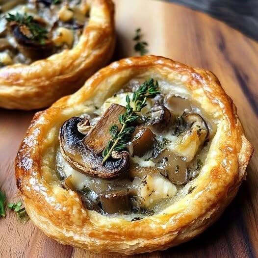 🍄💪 High-Protein Wild Mushroom & Three-Cheese Puff Pastry Tartlets