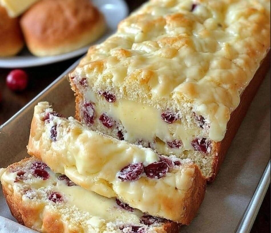 🍒 High-Protein Cranberry Cheesecake Loaf (18g Protein Per Slice)