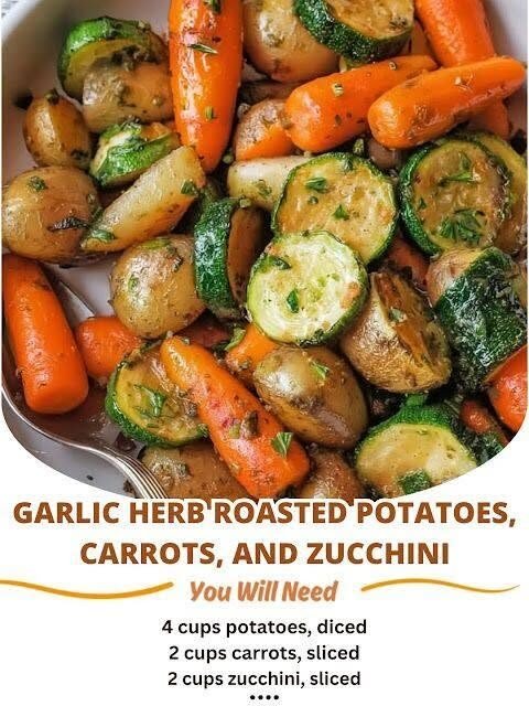 Garlic Herb Roasted Potatoes, Carrots, and Zucchini