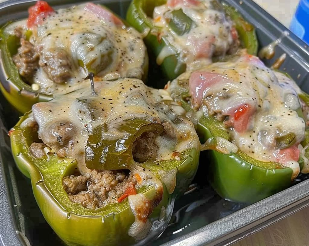 🔥 High-Protein Cheesy Stuffed Bell Peppers (40g+ Protein Per Serving)