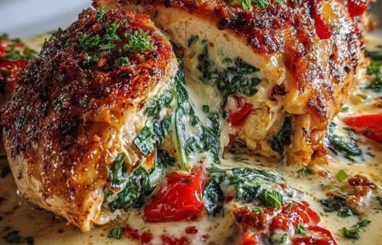 Crispy Garlic Herb Stuffed Chicken Cutlets