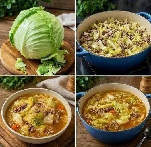 High-Protein Ground Beef & Cabbage Soup
