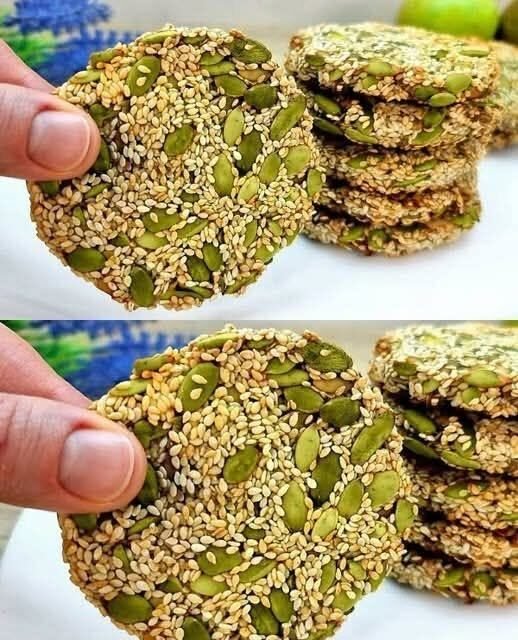 3-Ingredient Sesame & Pumpkin Seed Cookies