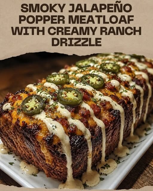 Smoky Jalapeño Popper Meatloaf with Creamy Ranch Drizzle