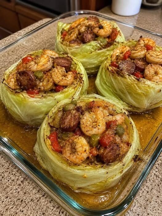 33g Protein Cajun Shrimp & Sausage Stuffed Cabbage