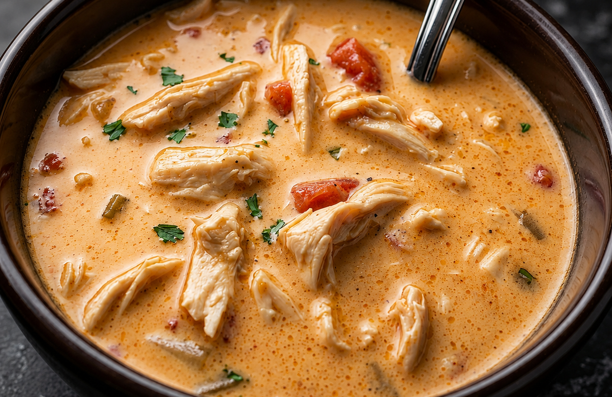 Creamy Buffalo chicken enchilada soup