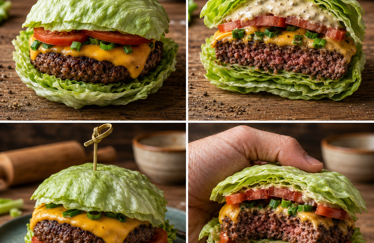 🥬🍔 Lettuce-Wrapped Cheeseburgers