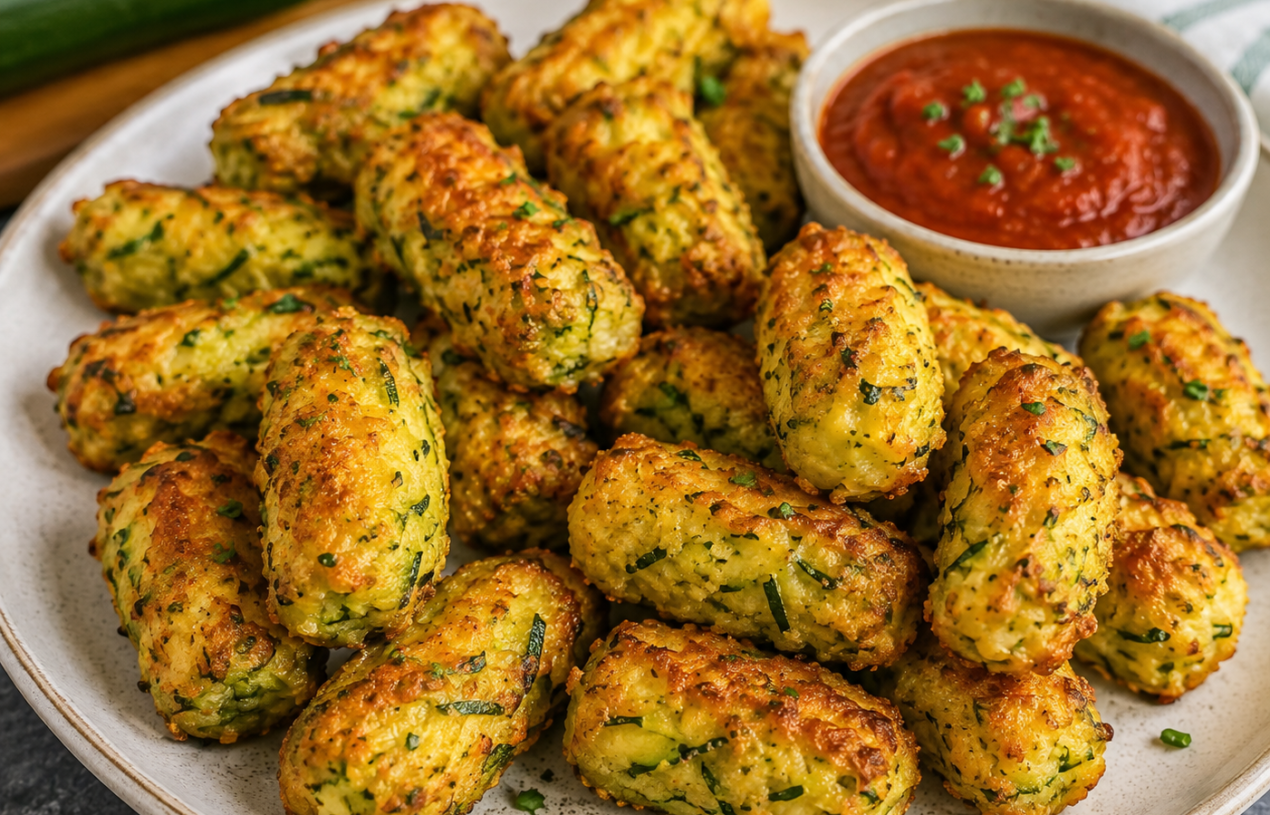 Cheesy Baked Zucchini Tots!