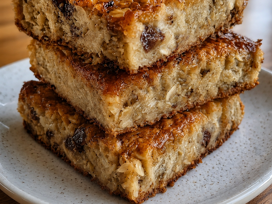 Protein Banana Oat Breakfast Squares
