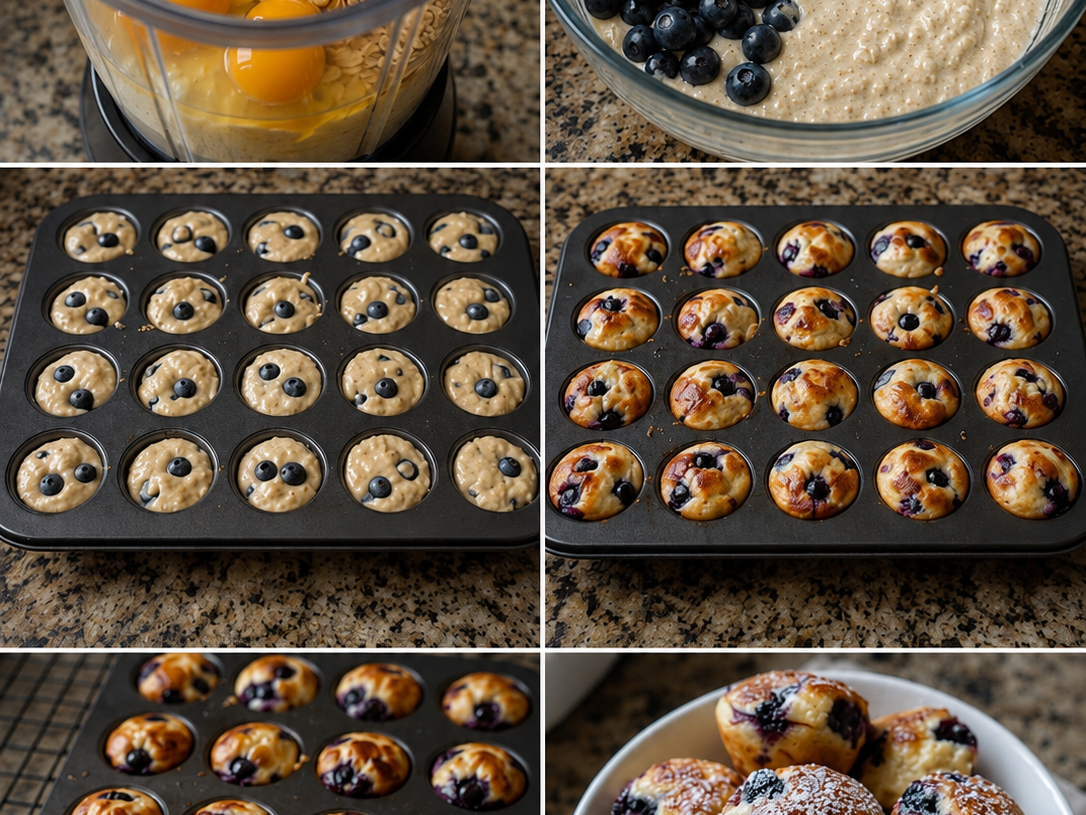 Fluffy Blueberry Cottage Cheese Pancake Bites