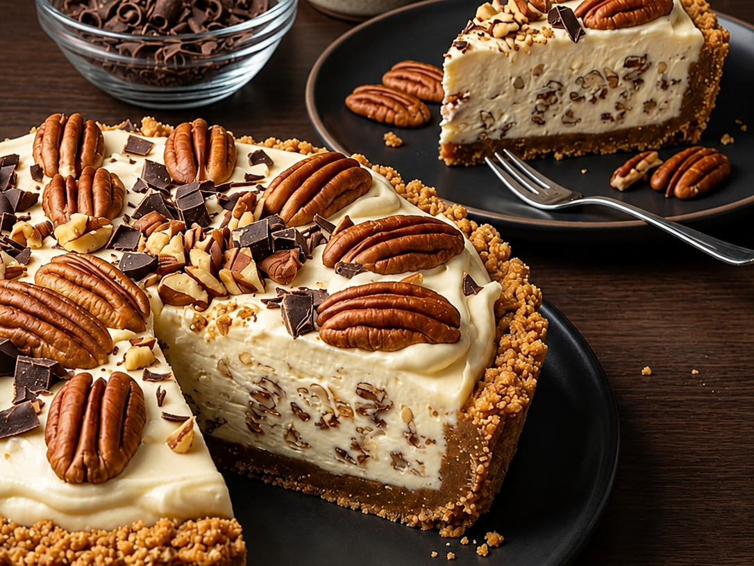 No-Bake Sugar-Free Low-Carb  Pecan Cream Pie