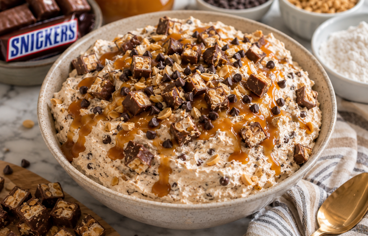 Mediterranean Snickers Caramel Fluff Dessert