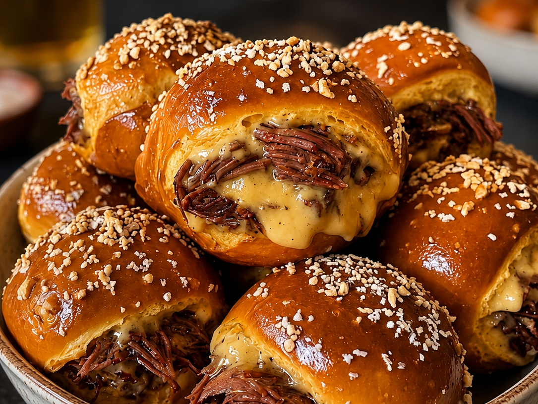 Smoked Brisket & Beer Cheese Pretzel Bombs