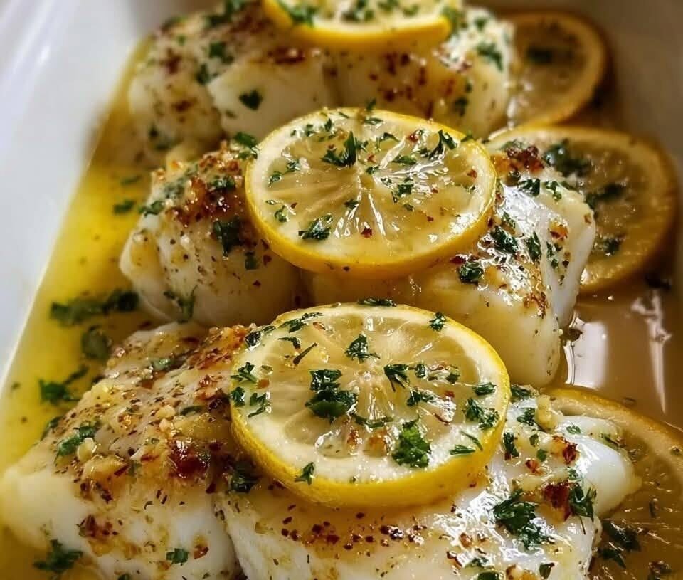 Flaky Lemon Garlic Butter Cod