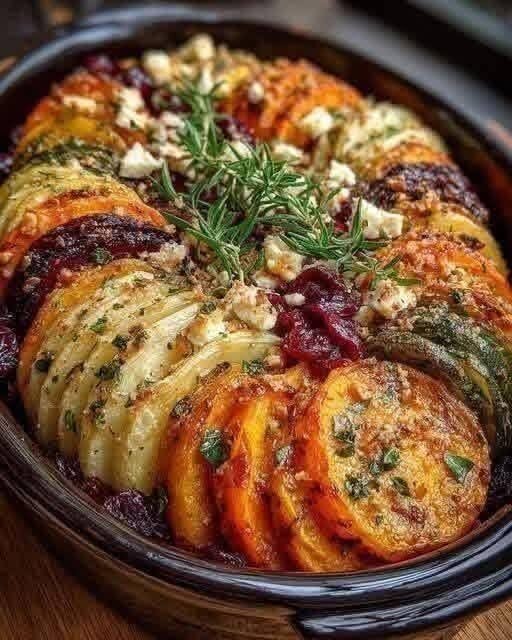 Mediterranean Roasted Root Vegetable Tian