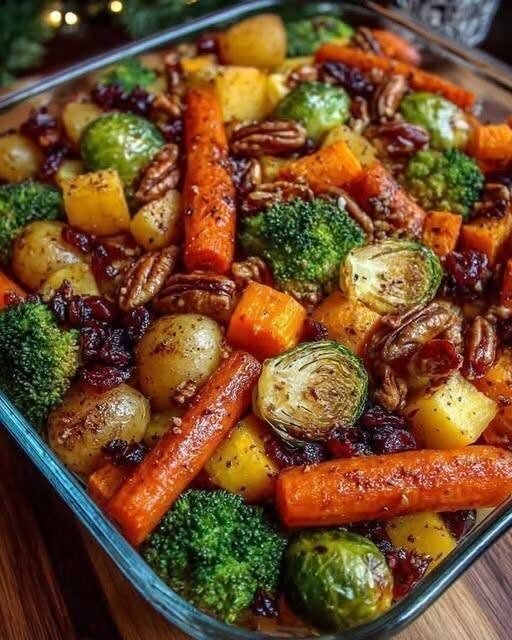Maple Roasted Vegetable Medley with Pecans & Cranberries