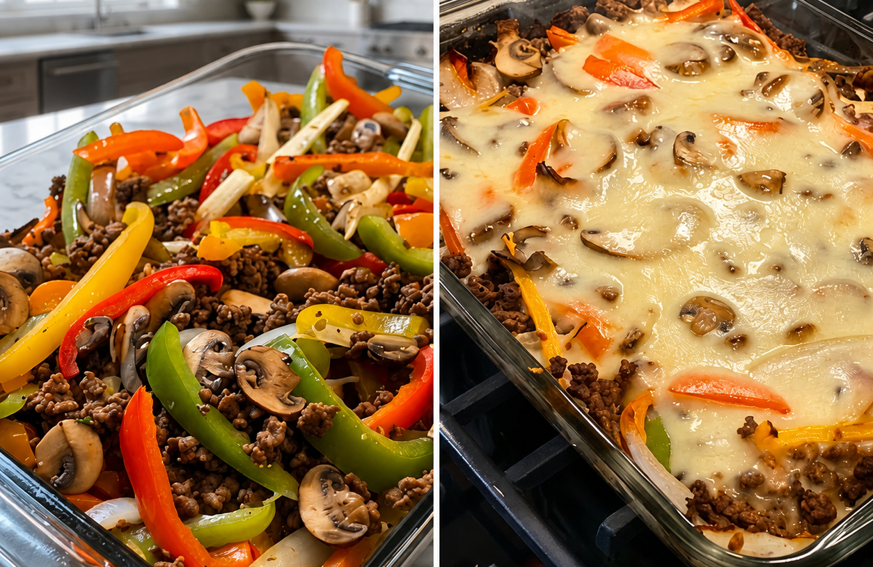 Philly Cheesesteak Casserole