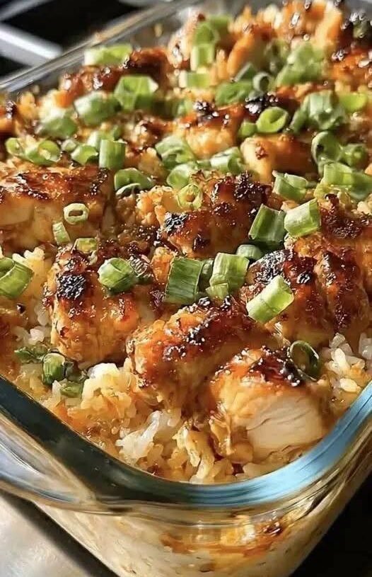 Lighter Teriyaki Chicken Rice Casserole